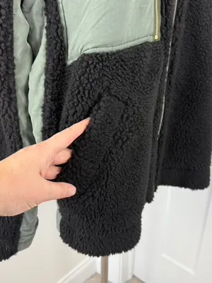 Free People Rivington Jacket Black Olive Sz L NWT thumbnail 6