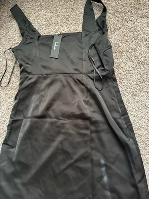 Lulus Black Satin Mini Dress thumbnail 4
