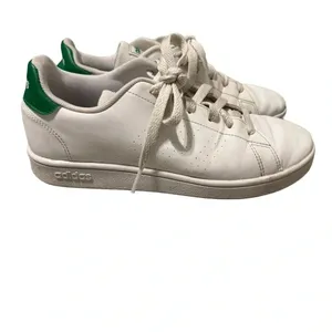 👟 Adidas‎ Low Top Sneakers White Green Size 5 Classic Tennis Shoes 👟 thumbnail 2