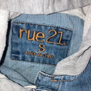 Mixed Media Denim Jacket Women S Blue Distressed Hooded Grunge Punk‎ y2k Stained thumbnail 6