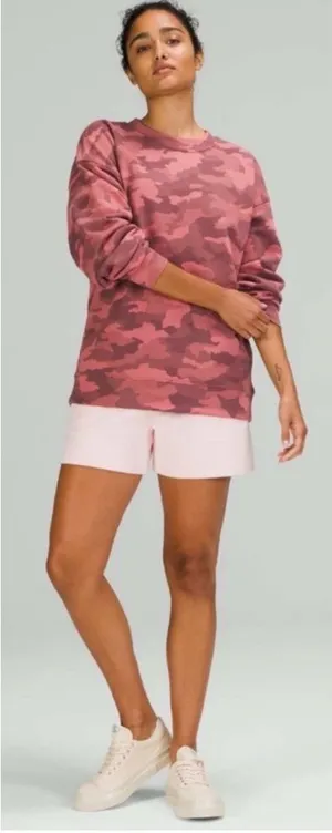 lululemon Perfectly‎ Oversized Crew Sweatshirt Sz 8 Camo Brier Rose thumbnail 1