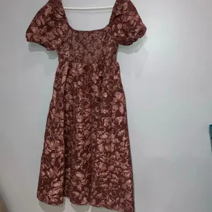 August Sky Floral Jacquard Sweetheart Neck Midi Dress Dusty Mauve Med #400 thumbnail 10