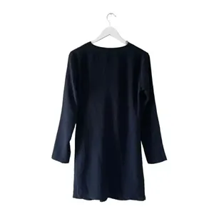 ZARA Black SHORT DRAPED DRESS Long Sleeves V-Neck Women’s Minimalist SZ S #1669 thumbnail 9