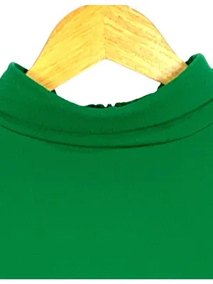 J.B. Bloomers Adult M Kelly Green Cheer Long Sleeve Mock Neck Leotard Bodysuit thumbnail 3