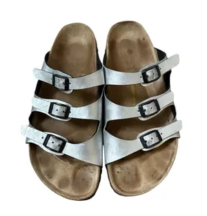 Birkenstock papillo triple strap silver sandals women unisex 40 9 casual thumbnail 1