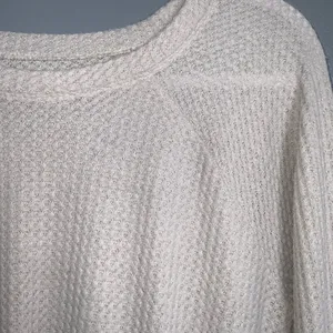 American Eagle Soft & Sexy Plush Cream Waffle Knit Sweater Pullover Medium thumbnail 3