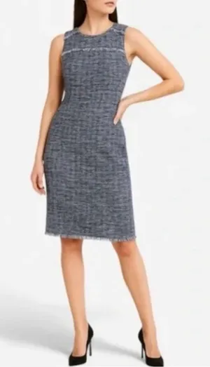 J. Crew Tweed Fringe Sheath Dress Size 4 thumbnail 1