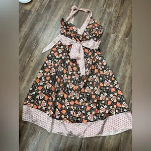 Wet Seal Vintage Y2K Halter Floral Top Dress Cottage Boho Forest Fairy Medium thumbnail 6