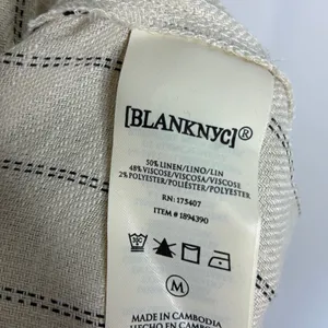 BlankNYC Beige Linen Blend Shorts 5" Inseam Elastic Waist w/Pockets NWT Womens M thumbnail 6