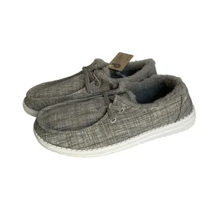 Drope Kate Women’s Faux Fur Lined Shoes Size 8 Grey Casual Comfort Lace-Up NIB thumbnail 2