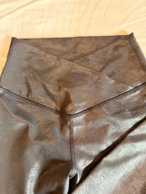 OFFLINE by Aerie Faux Leather Leggings Black thumbnail 2
