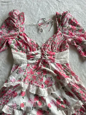 For Love & Lemons Rosalyn Mini Dress Pink thumbnail 4