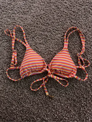 The Beach Club Striped Starfish Bikini Top XS Tie Front Charm NWOT thumbnail 3