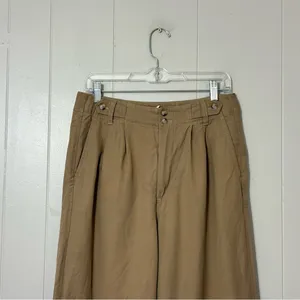 Madewell The Harlow Wide Leg Pants Drapey Twill Tan Khaki Size 6 High Rise thumbnail 4