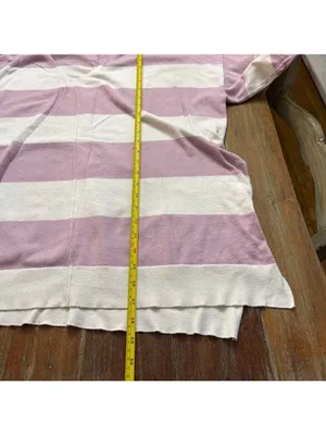 White Birch V Neck Striped Sweater White Lilac Purple 3X thumbnail 10