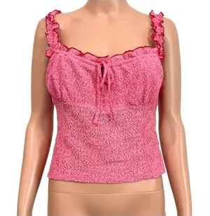 Urban Outfitters large Elsa lace ruffle front tie cami top TS 3668 thumbnail 1
