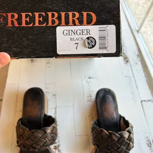 Freebird ginger braided distressed black leather sandals thumbnail 12