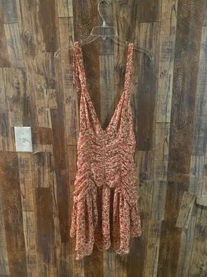 Forever 21 NWT Chiffon Floral Print Handkerchief Mini Dress size large thumbnail 2