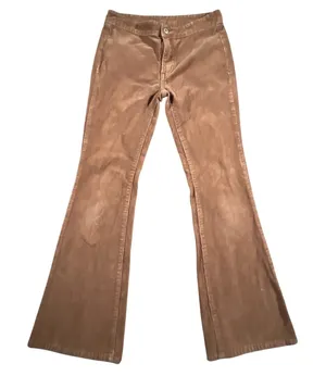 Brandy Melville J. Galt Corduroy Pants Women S Brown Flare Wide Leg Mid Rise 70s thumbnail 1