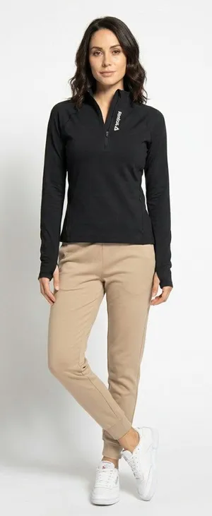 Reebok Black Long Sleeve Quarter Zip Athletic Sport Top M thumbnail 1