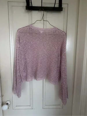 Pink Open-Knit Sweater thumbnail 6