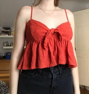 Urban Outfitters Burnt Orange Flowy Top thumbnail 1