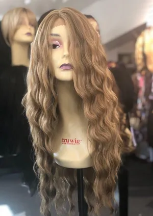 NEW 2026 Blonde mix Beach waves Lacefront Wig thumbnail 1