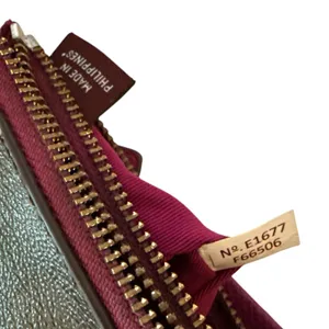 Coach Double Zip Brown & Fuchsia Wristlet Wallet thumbnail 11