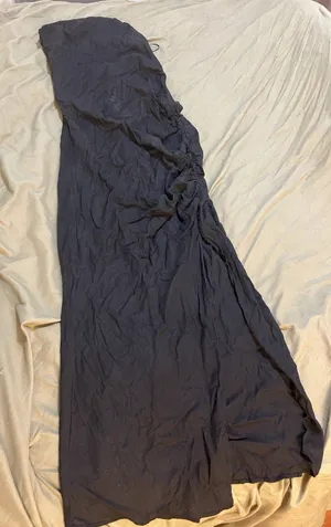 Zara Cinched Dress Floor Length Slit Strappy Size Small thumbnail 1