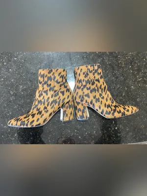 Sam Edelman Leopard-Print Ankle Booties in Brown and Black thumbnail 2