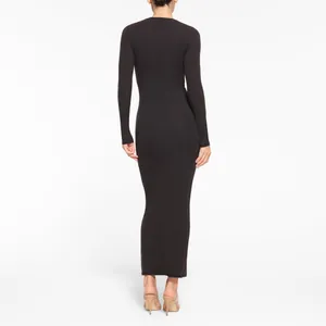 SKIMS Fits Everybody crew Neck long sleeve Dress, BLACK, Large , $88 thumbnail 2