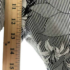 Anthropologie Monteau M Linen Blend Floral Black White Wide Leg Pants Coastal‎ Lightweight thumbnail 10
