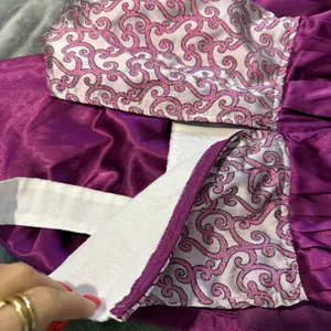 Vtg German Trachtenpoint dirndl Dress 34/XS Purple Lace Up Oktoberfest Cosplay thumbnail 14