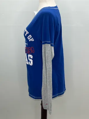 Soffe Kansas Jayhawks Football Women’s Layered Look Graphic Long Sleeve Shirt XL thumbnail 3
