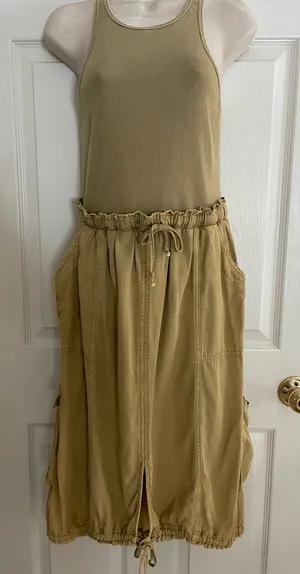 Free People Stylish Tan Sleeveless Dress‎ thumbnail 1