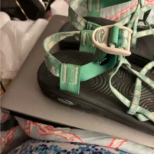 Chacos Sandals Womens Size 10 Active Strappy Green Geo Print Buckle Logo thumbnail 8