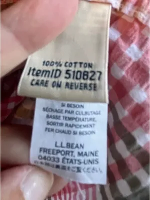L.L.Bean Vacationland Seersucker Short Sleeve Popover Plaid Shirt Pink Green thumbnail 10