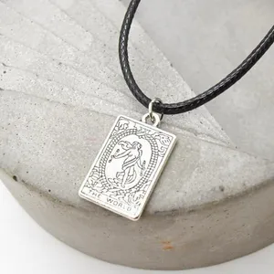 The World Tarot Card Necklace Black thumbnail 2