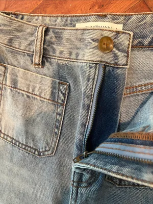 Zimmermann Patch Pocket Z Sailor Jeans Light Washed Flare Size 24 thumbnail 5