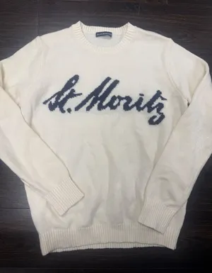 Brandy Melville St. Moritz Knit Knit Sweater - Cream / Navy thumbnail 1