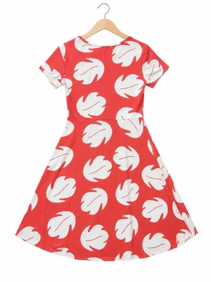 Deerose Red Lilo & Stitch Hawaiian leaf Dress Costume XS cosplay Disneybound thumbnail 2