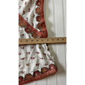 Free People Matty Printed Crop Tank Top Ivory Red Orange Geometric XL thumbnail 6