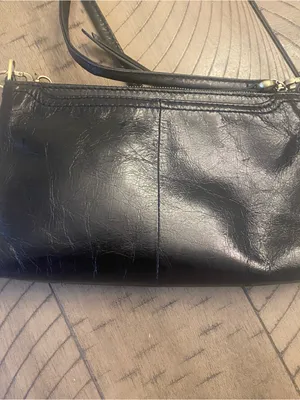 Hobo Polished Leather 3 In 1 Bag in Black thumbnail 4