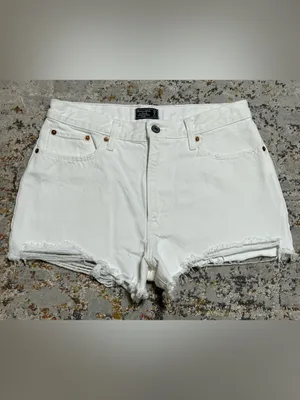 ABERCROMBIE & FITCH Annie high rise shorts white size 6/28 thumbnail 3