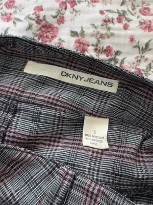 Y2K Plaid Mini Skirt in Grey with Subtle Pink Stripe thumbnail 3