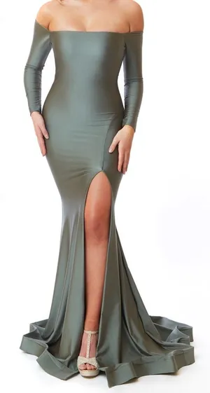 ATRIA COUTURE Long Forest Green Evening/Formal Dress Size Large P-35 thumbnail 1
