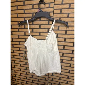 No Boundaries Cream Cotton Babydoll Cami with Crochet Trim Size‎ Small thumbnail 3