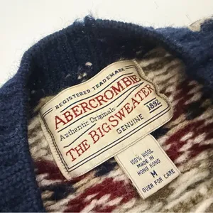 Vintage 80’s Abercrombie Pure Wool Fair-Isle Crewneck Knit “The Big Sweater” M thumbnail 12
