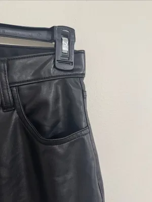 Abercrombie Curve Love Ankle Straight Ultra Hi-Rise Faux Leather Pants 28 thumbnail 9