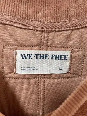 We The Free Preston Velour Pullover Sweatshirt Large Latte thumbnail 3